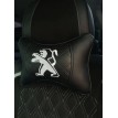 Подушка на подголовник PEUGEOT (из экокожи с черной вставкой)