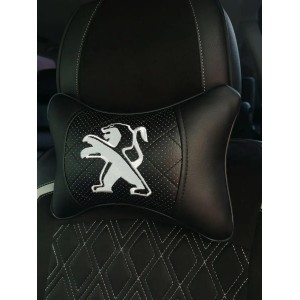 Подушка на подголовник PEUGEOT (из экокожи с черной вставкой)