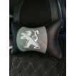 Подушка на подголовник PEUGEOT (из экокожи с серой вставкой)