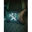 Подушка на подголовник PEUGEOT (коричневая, из экокожи)