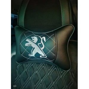 Подушка на подголовник PEUGEOT (коричневая, из экокожи)