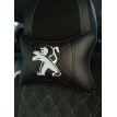 Подушка на подголовник PEUGEOT (с вышивкой и коричневой вставкой)