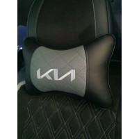 Подушка на подголовник KIA (с вышивкой по серой экокоже)