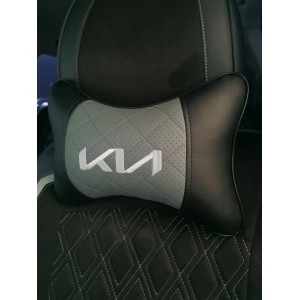 Подушка на подголовник KIA (с вышивкой по серой экокоже)