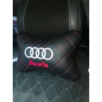 Подушка на подголовник AUDI (с вышивкой и красной прошивкой)