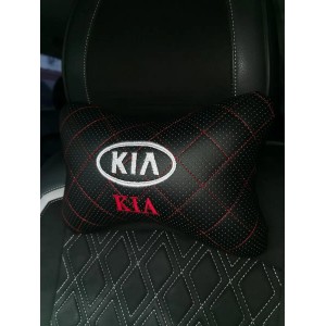 Подушка на подголовник KIA (черная с красной прострочкой)
