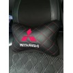 Подушка на подголовник MITSUBISHI (с вышивкой и красной прострочкой)