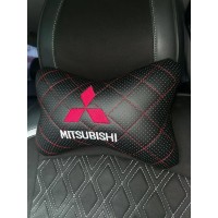 Подушка на подголовник MITSUBISHI (с вышивкой и красной прострочкой)