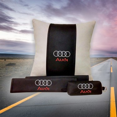 Подарочный набор AUDI: подушка, ключница, накладки на ремень безопасности