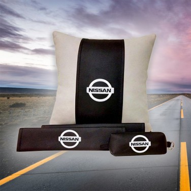 Подарочный набор NISSAN: подушка, ключница, накладки на ремень безопасности