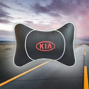 Подушка на подголовник KIA (с вставкой из черной экокожи)