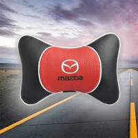 Подушка на подголовник MAZDA (с вставкой из красной экокожи)