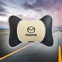 Подушка на подголовник MAZDA (с вставкой из бежевой экокожи)