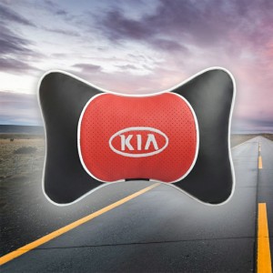 Подушка на подголовник KIA (с вставкой из красной экокожи)