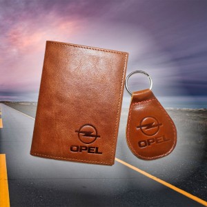 Подарочный набор Opel: обложка для автодокументов и брелок