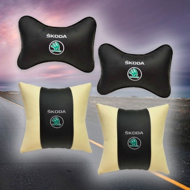 Комплект подушек в салон автомобиля Skoda (из экокожи)