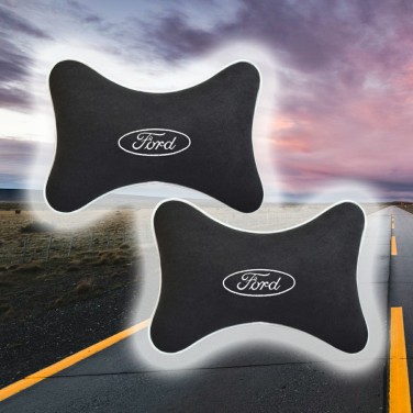 Малый комплект подушек на подголовник Ford (из чёрного велюра)