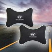 Малый комплект подушек на подголовник Hyundai (из чёрного велюра)