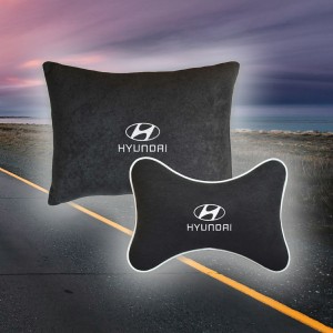 Малый подарочный комплект подушек Hyundai (из чёрного велюра)