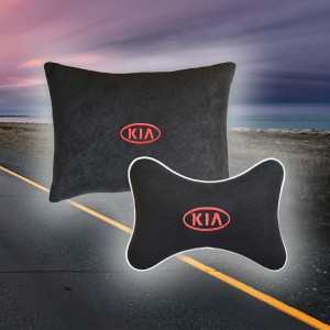 Малый подарочный комплект подушек KIA (из чёрного велюра)
