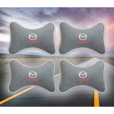 Комплект подушек на подголовник Mazda (из серого велюра)