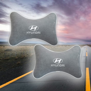 Малый комплект подушек на подголовник Hyundai (из серого велюра)