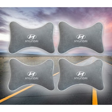 Комплект подушек на подголовник Hyundai (из серого велюра)