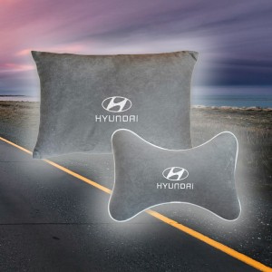 Малый подарочный комплект подушек Hyundai (из серого велюра)