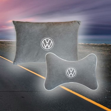 Малый подарочный комплект подушек Volkswagen (из серого велюра)