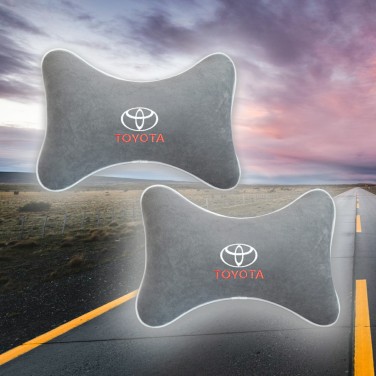 Малый комплект подушек на подголовник Toyota (из серого велюра)
