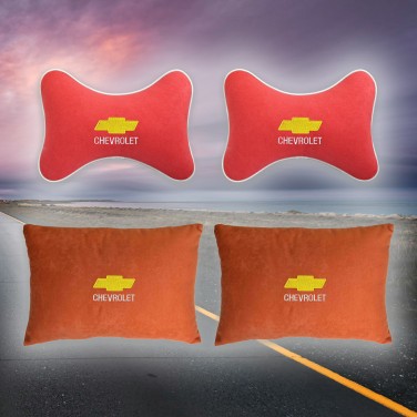 Подарочный комплект подушек Chevrolet (из красного велюра)