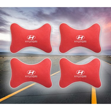 Комплект подушек на подголовник Hyundai (из красного велюра)