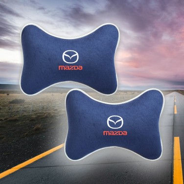 Малый комплект подушек на подголовник Mazda (из синего велюра)