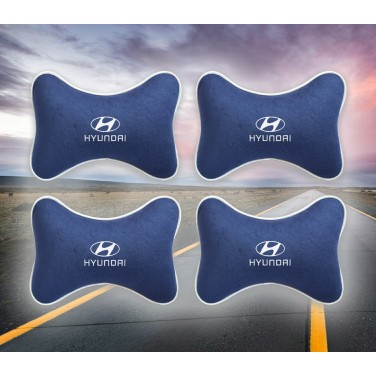 Комплект подушек на подголовник Hyundai (из синего велюра)