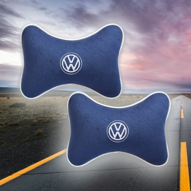 Малый комплект подушек на подголовник Volkswagen (из синего велюра)