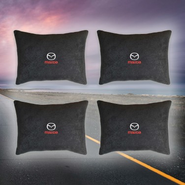 Комплект подушек в салон авто Mazda (из чёрного велюра)