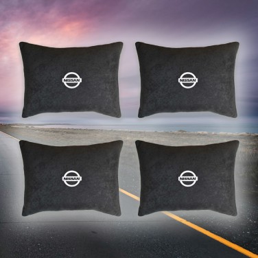 Комплект подушек в салон авто Nissan (из чёрного велюра)