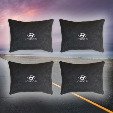 Комплект подушек в салон авто Hyundai (из чёрного велюра)