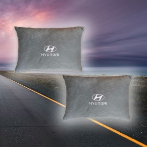 Малый комплект подушек в салон авто Hyundai (из серого велюра)