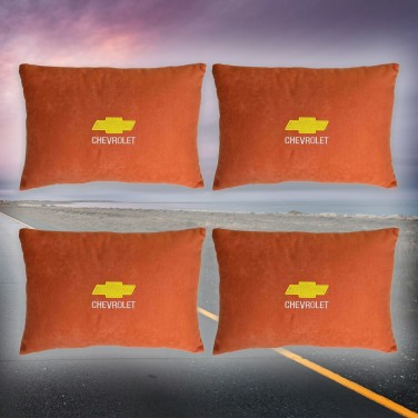 Комплект подушек в салон авто Chevrolet (из красного велюра)