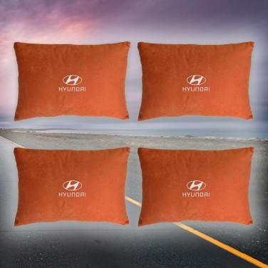 Комплект подушек в салон авто Hyundai (из красного велюра)