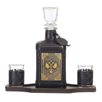Набор для крепких напитков Герб России (с позолотой)