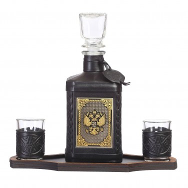 Набор для крепких напитков Герб России (с позолотой)