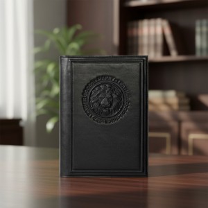 Ежедневник А5 Черный лев (кожа)