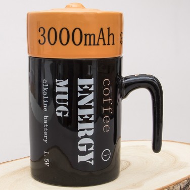 Кружка с крышкой Батарейка