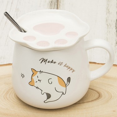 Кружка с крышкой Кот на отдыхе