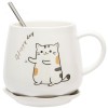 Кружка с крышкой Приветливый котик - Фото № 5