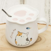 Кружка с крышкой Кот - добряк