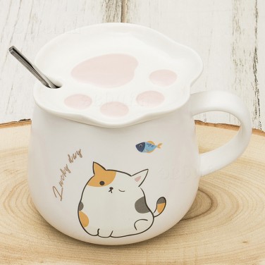 Кружка с крышкой Кот - добряк