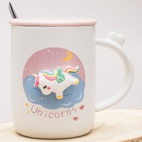Кружка с крышкой Единорог на облачке